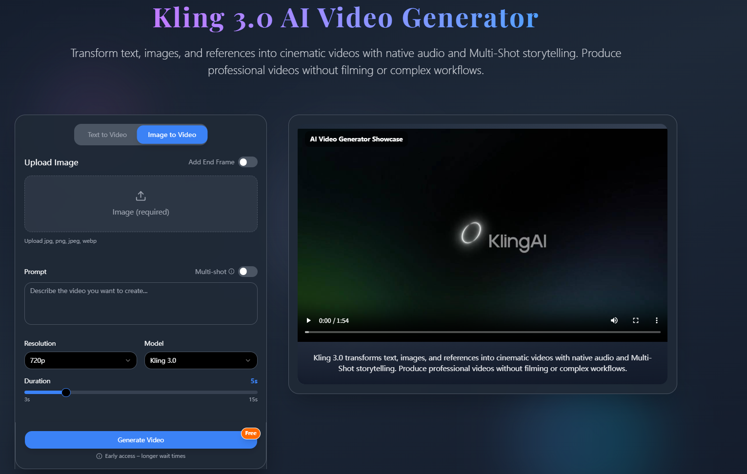 Kling 3.0 AI Video Generator cover